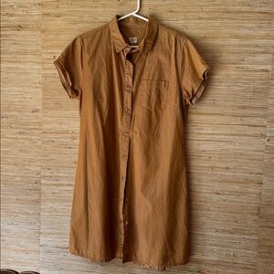 Bridge & Burn The Loren Shirt Dress Tan Large Bamboo